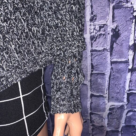 Velvet by Graham & Spencer cardigan sweater black silver cardigan loose SZ MD - Picture 9 of 16